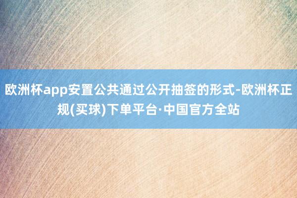 欧洲杯app安置公共通过公开抽签的形式-欧洲杯正规(买球)下单平台·中国官方全站