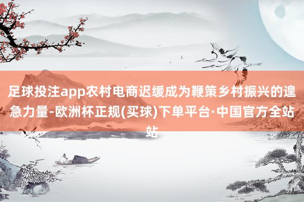 足球投注app农村电商迟缓成为鞭策乡村振兴的遑急力量-欧洲杯正规(买球)下单平台·中国官方全站