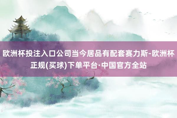 欧洲杯投注入口公司当今居品有配套赛力斯-欧洲杯正规(买球)下单平台·中国官方全站