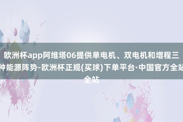 欧洲杯app阿维塔06提供单电机、双电机和增程三种能源阵势-欧洲杯正规(买球)下单平台·中国官方全站