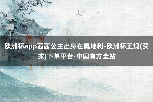 欧洲杯app茜茜公主出身在奥地利-欧洲杯正规(买球)下单平台·中国官方全站