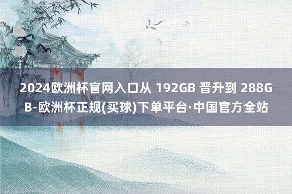 2024欧洲杯官网入口从 192GB 晋升到 288GB-欧洲杯正规(买球)下单平台·中国官方全站
