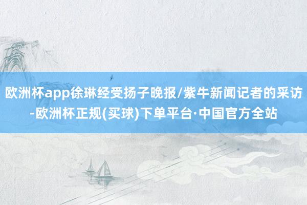欧洲杯app徐琳经受扬子晚报/紫牛新闻记者的采访-欧洲杯正规(买球)下单平台·中国官方全站