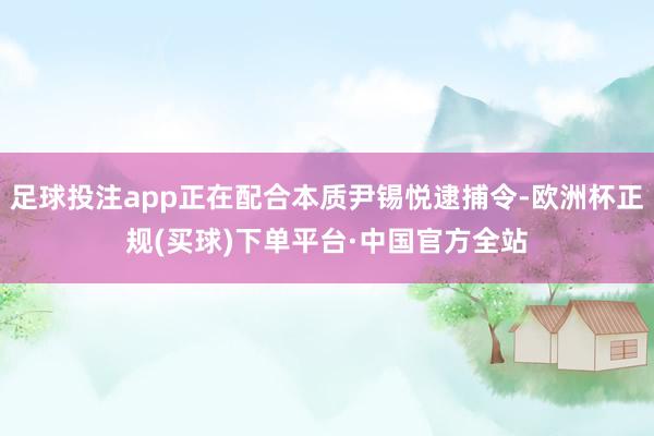 足球投注app正在配合本质尹锡悦逮捕令-欧洲杯正规(买球)下单平台·中国官方全站