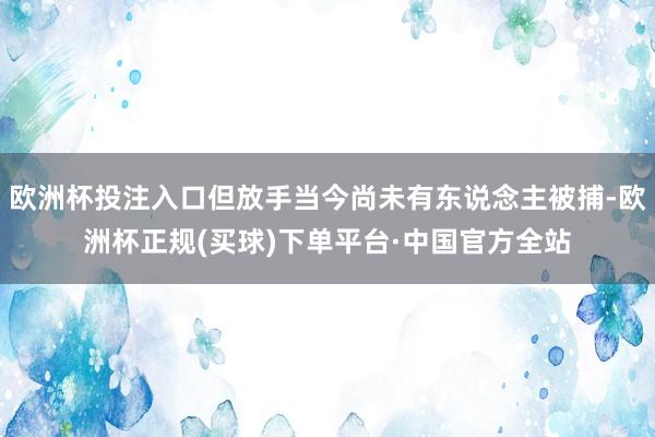 欧洲杯投注入口但放手当今尚未有东说念主被捕-欧洲杯正规(买球)下单平台·中国官方全站