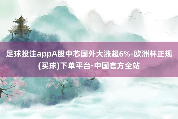 足球投注appA股中芯国外大涨超6%-欧洲杯正规(买球)下单平台·中国官方全站