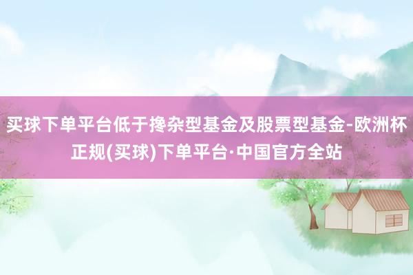 买球下单平台低于搀杂型基金及股票型基金-欧洲杯正规(买球)下单平台·中国官方全站