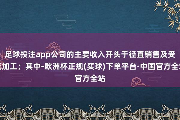 足球投注app公司的主要收入开头于径直销售及受托加工；其中-欧洲杯正规(买球)下单平台·中国官方全站