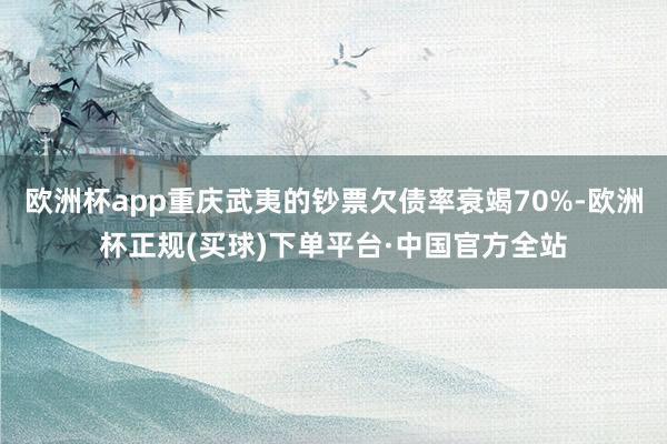 欧洲杯app重庆武夷的钞票欠债率衰竭70%-欧洲杯正规(买球)下单平台·中国官方全站