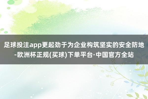 足球投注app更起劲于为企业构筑坚实的安全防地-欧洲杯正规(买球)下单平台·中国官方全站
