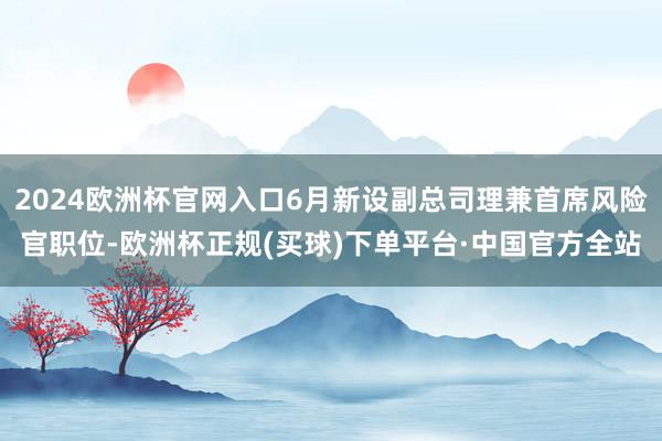 2024欧洲杯官网入口6月新设副总司理兼首席风险官职位-欧洲杯正规(买球)下单平台·中国官方全站