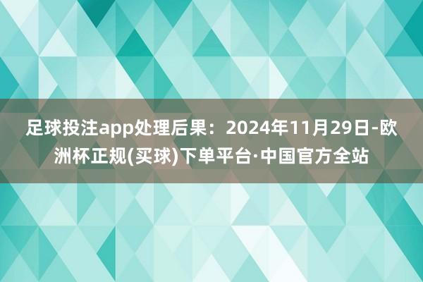 足球投注app处理后果:2024年11月29日-欧洲杯正规(买球)下单平台·中国官方全站