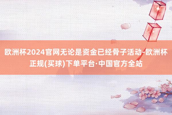 欧洲杯2024官网无论是资金已经骨子活动-欧洲杯正规(买球)下单平台·中国官方全站