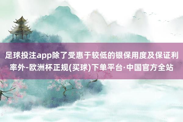足球投注app除了受惠于较低的银保用度及保证利率外-欧洲杯正规(买球)下单平台·中国官方全站